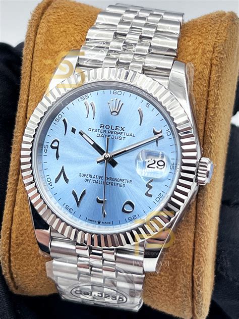 rolex daytona blue arabic dial price|rolex datejust 41 arabic numerals.